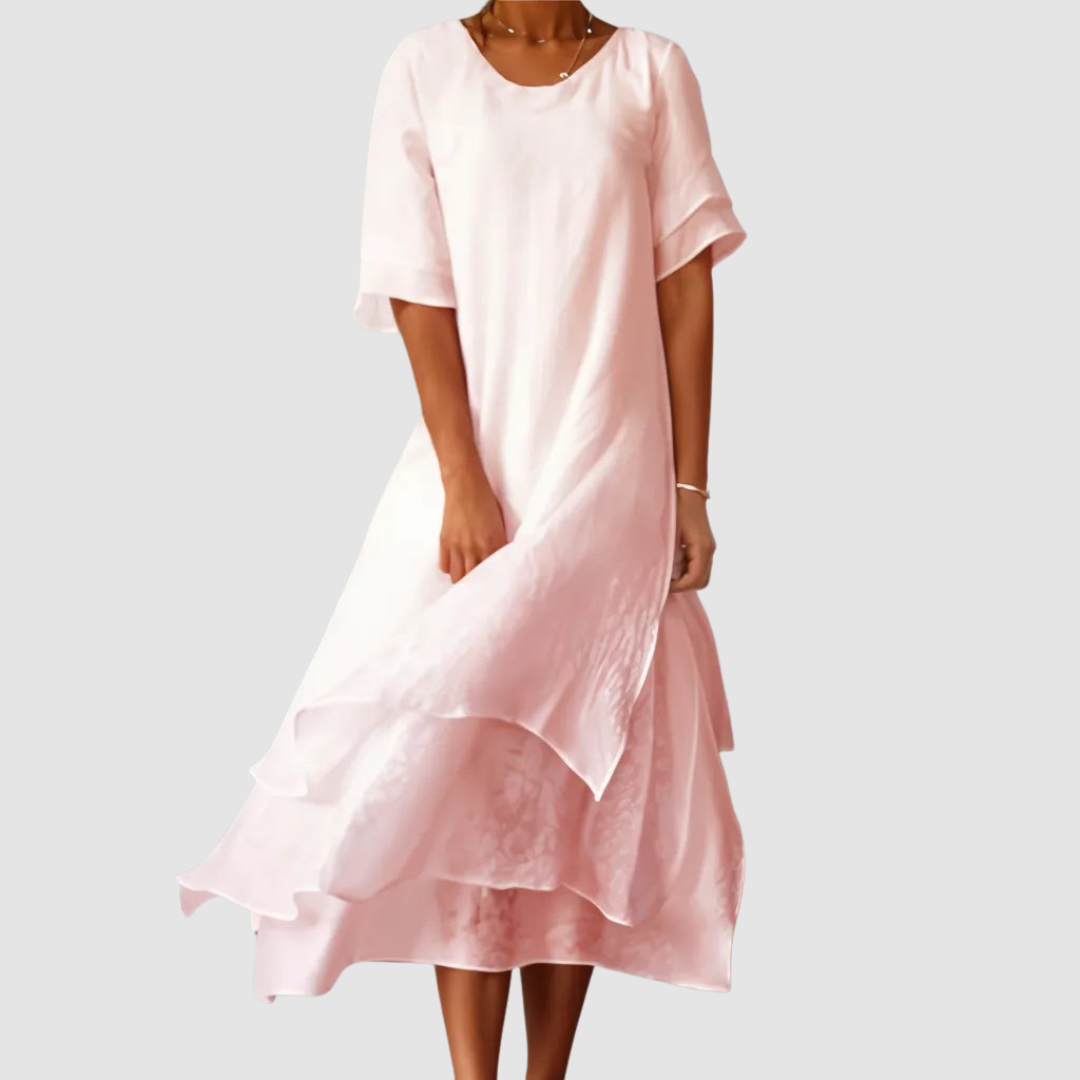 Millicent | Layered Linen Maxi Dress