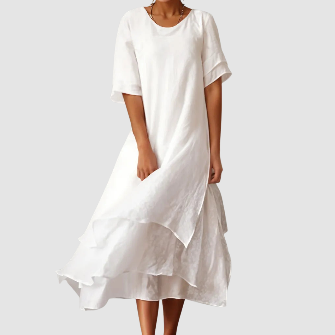 Millicent | Layered Linen Maxi Dress