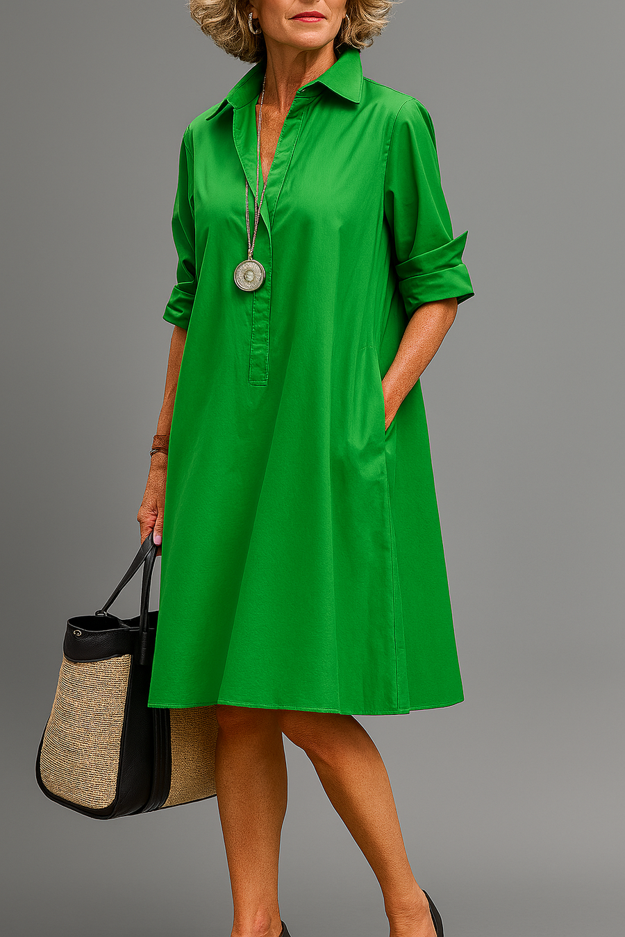 Clarissa | Collared A-Line Swing Dress