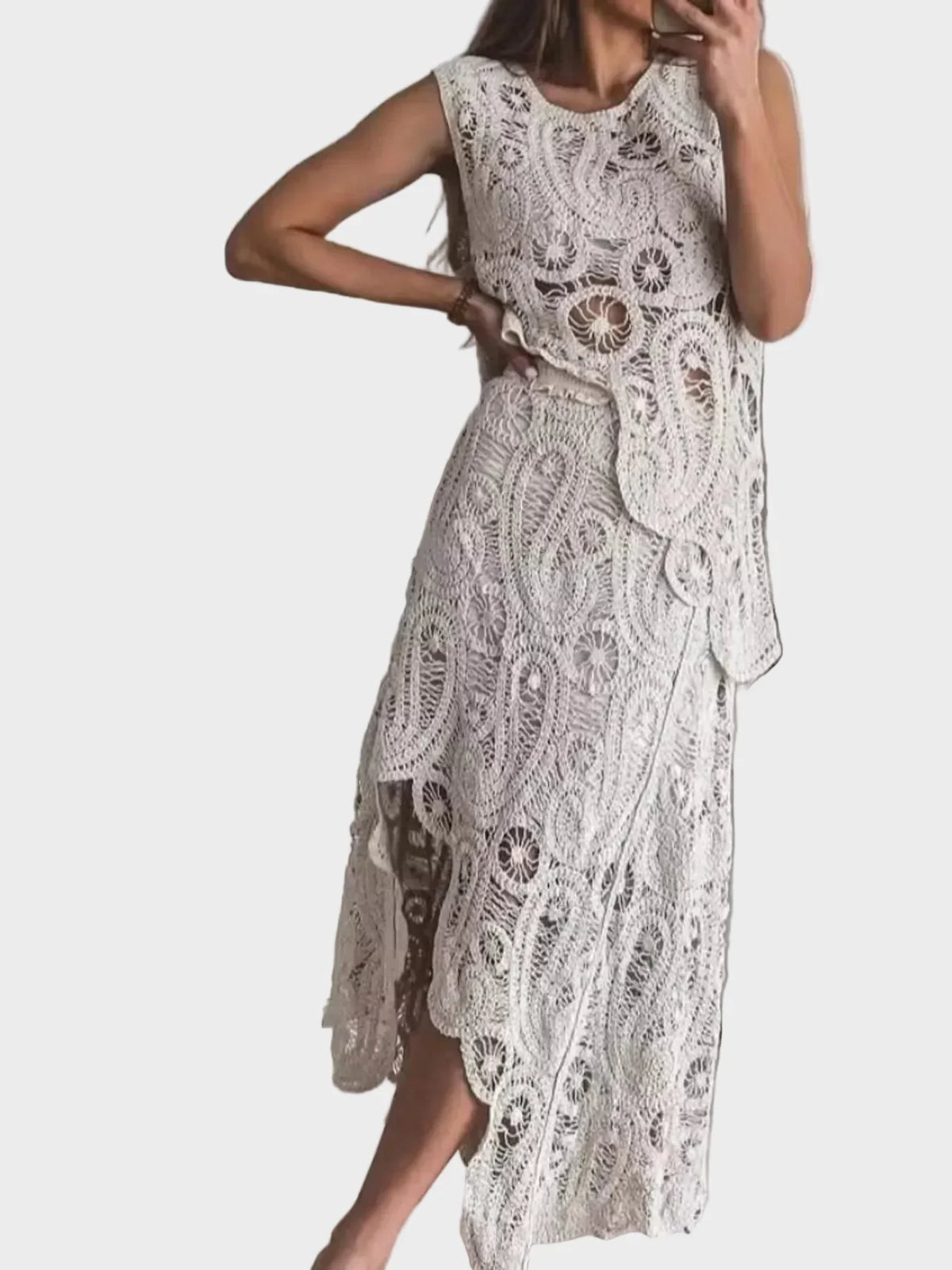 Pearl | Crochet Lace Maxi Dress