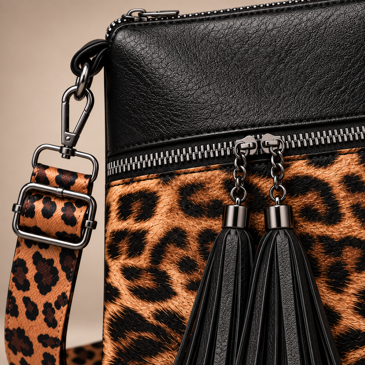 LILIAN | Leopard Tassel Bag