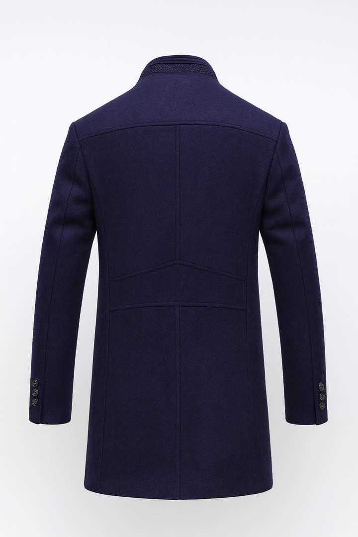 Jonah - Wool Blend Overcoat with Stand Collar