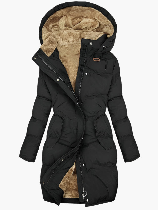 Fernanda | Women's Long Quilted Hooded Winter Coat