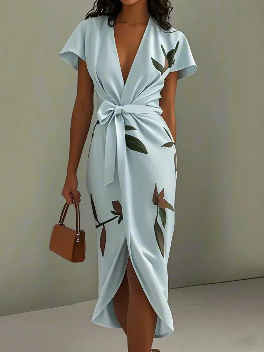 Willow | Botanical Bow-Tie Midi Dress