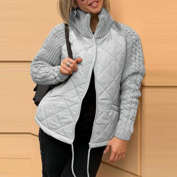 Hallie – Patchwork Knitted Jacket for Cozy Confidence
