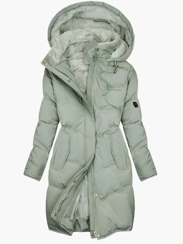 Fernanda | Women's Long Quilted Hooded Winter Coat