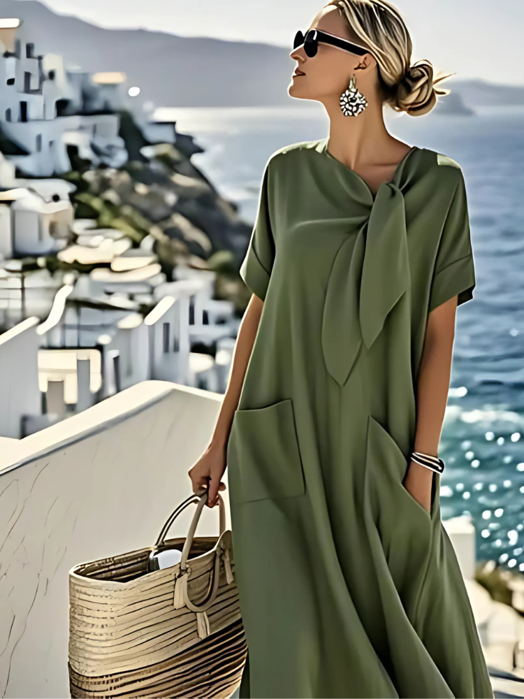 Coastal | Tie-Neck Maxi Dress