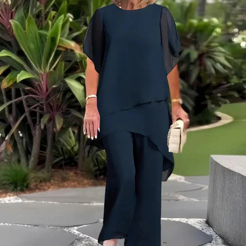 Saskia – Draped Two-Piece Palazzo Set